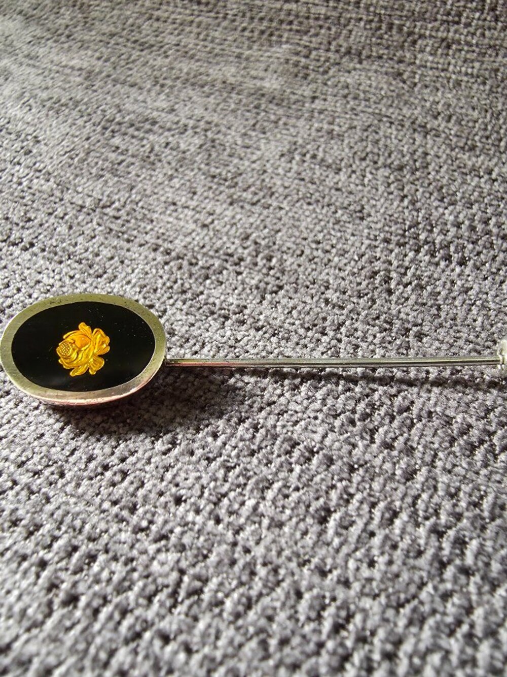 Sterling Silver & Enamel Victorian / Edwardian Hatpin | Stickpin | Gilded Rose